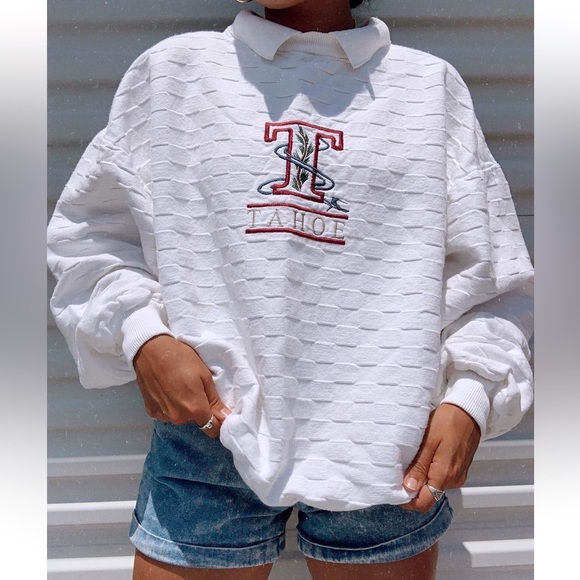 Vintage Tops - SOLD Vintage Tahoe Collared Crewneck